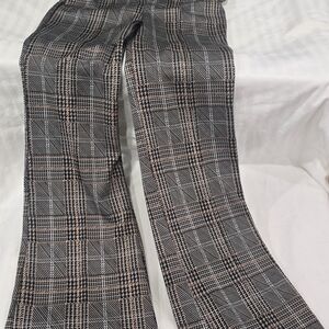 Shosho Checkered Flare Pants in Black and Brown
